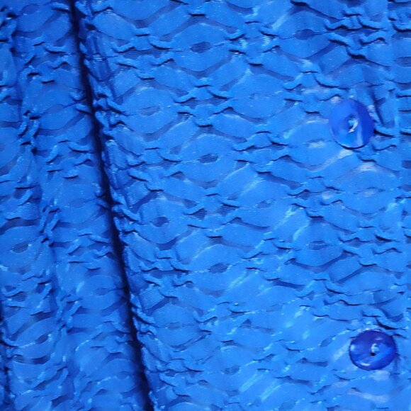 Nicaya Blue Textured Button Up Shirt  Womens Plus Size 3X Layering Piece Casual - Picture 3 of 4